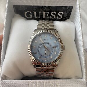 Guess Silver and Light Blue Timepiece
